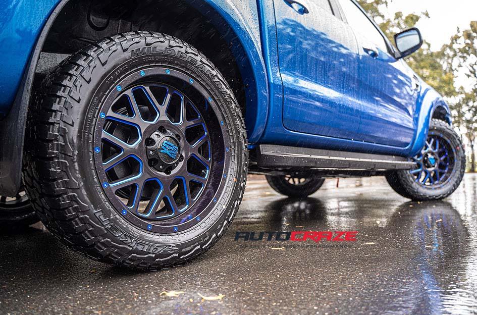 FORD RANGER GRENADE SATIN BLACK MILLED WITH BLUE CLEAR COAT